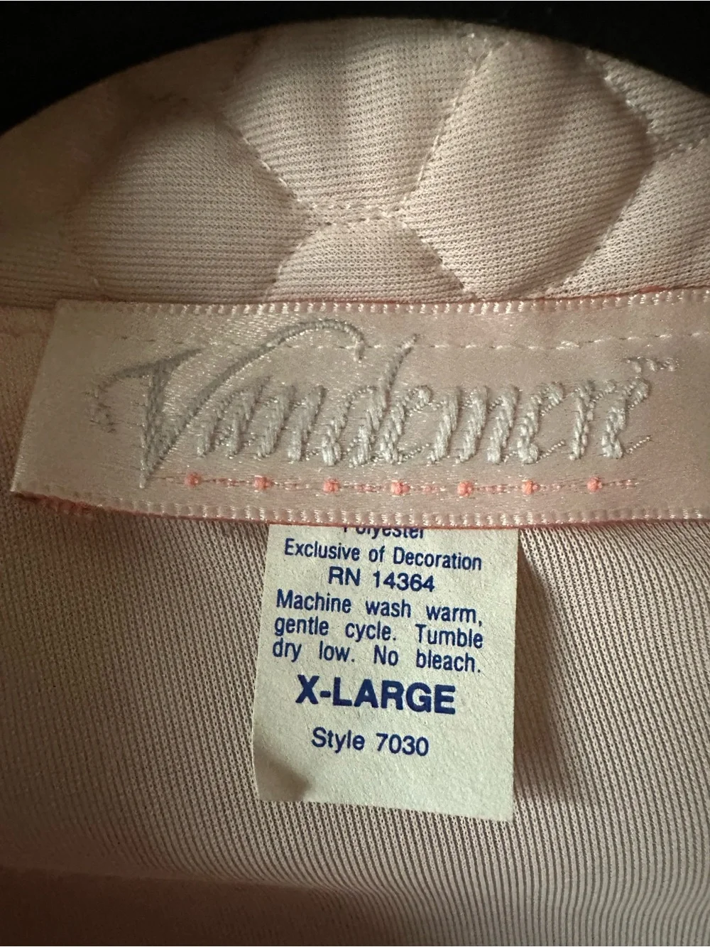 Vintage 60s Vandemere Quilted Pink Bed Jacket Made in USA Nylon